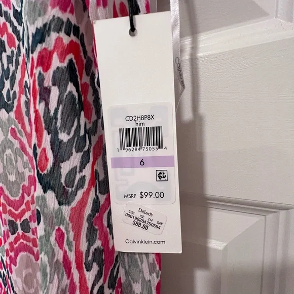 Calvin Klein Pink and Black Patterned Dress - Picture 2 of 4
